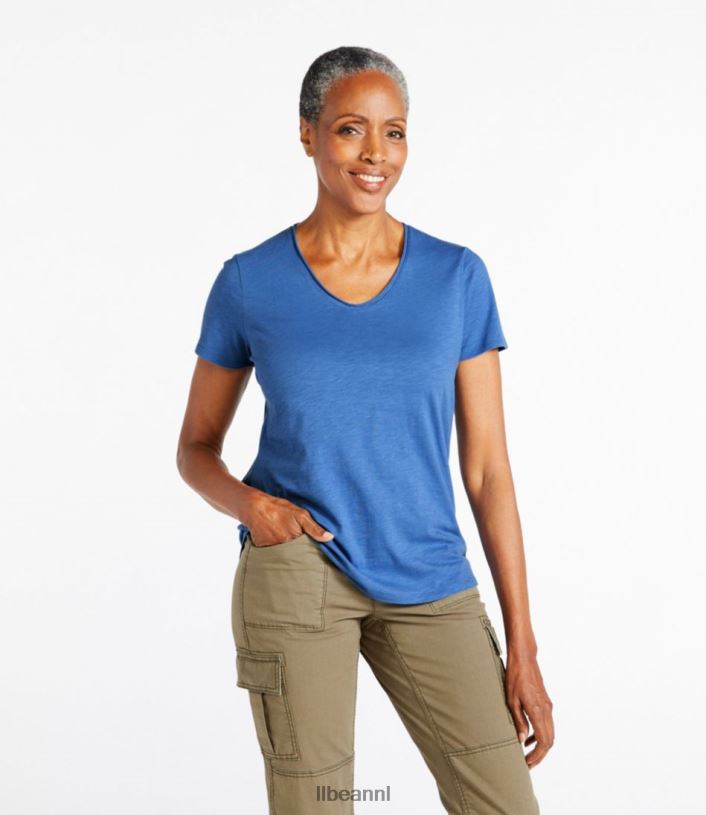 L.L.Bean vrouwen T-shirt van biologisch katoen vervaagde aubergine kleding VT0642977 - Image 2