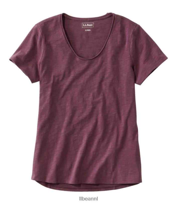 L.L.Bean vrouwen T-shirt van biologisch katoen vervaagde aubergine kleding VT0642977 - Image 1