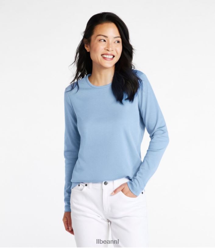 L.L.Bean vrouwen T-shirt van pimakatoen bleekroze kleding VT0641 - Image 2