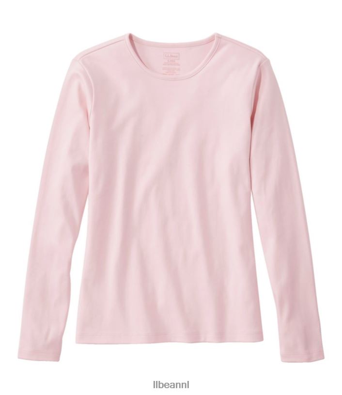 L.L.Bean vrouwen T-shirt van pimakatoen bleekroze kleding VT0641 - Image 1