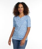 L.L.Bean vrouwen T-shirt van pimakatoen maanlichtblauwe paisley kleding VT064691 - Image 2