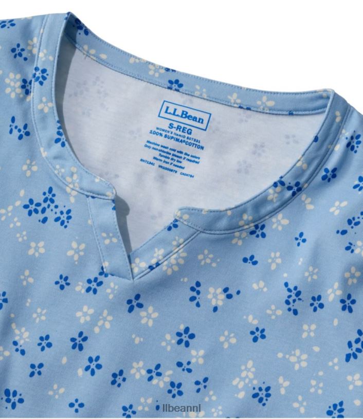 L.L.Bean vrouwen T-shirt van pimakatoen maanlichtblauwe paisley kleding VT064691 - Image 4