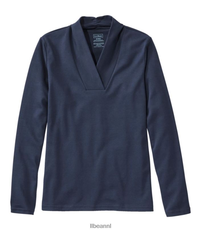 L.L.Bean vrouwen T-shirt van pimakatoen raaf blauw kleding VT0646919 - Image 1