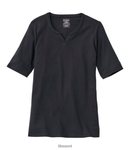 L.L.Bean vrouwen T-shirt van pimakatoen zwart kleding VT0646457