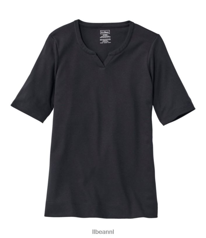 L.L.Bean vrouwen T-shirt van pimakatoen zwart kleding VT0646457 - Image 1