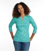 L.L.Bean vrouwen tee alpine blauwe getextureerde geo kleding VT0646913 - Image 2