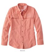 L.L.Bean vrouwen tropisch overhemd warm koraal kleding VT0641219
