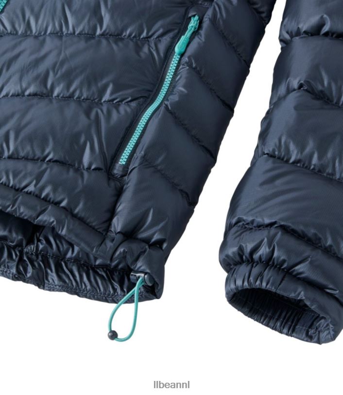 L.L.Bean vrouwen ultralicht 850 donsjack met capuchon diepe lagune bovenkleding VT0646670 - Image 5