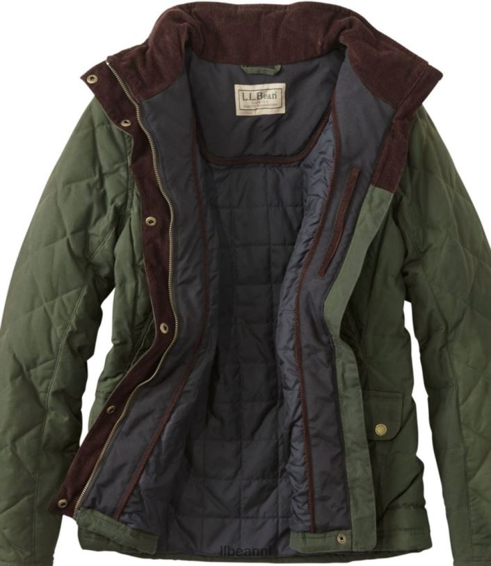 L.L.Bean vrouwen upcountry donsjack van gewaxt katoen koffieboon bovenkleding VT0643664 - Image 5