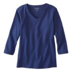 L.L.Bean vrouwen v-hals alpine blauw kleding VT0644
