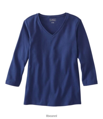 L.L.Bean vrouwen v-hals alpine blauw kleding VT0644