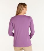 L.L.Bean vrouwen V-hals in pima-katoenvorm bleekroze kleding VT06467 - Image 3