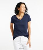 L.L.Bean vrouwen V-hals in pima-katoenvorm capri-blauw kleding VT0644570 - Image 2