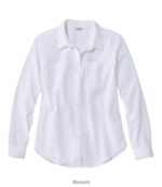 L.L.Bean vrouwen vacationland seersucker overhemd wit kleding VT0645680