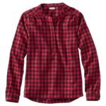 L.L.Bean vrouwen vederzacht twill overhemd nautisch rood kleding VT0644690