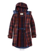 L.L.Bean vrouwen West End wollen jas diepe olijfbuffelplaid bovenkleding VT0643691 - Image 5
