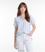 L.L.Bean vrouwen wolk gaas shirt vintage indigostreep kleding VT0645713 - Image 2