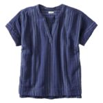 L.L.Bean vrouwen wolk gaas shirt vintage indigostreep kleding VT0645713