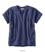 L.L.Bean vrouwen wolk gaas shirt vintage indigostreep kleding VT0645713