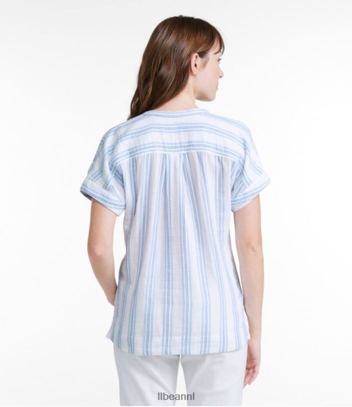 L.L.Bean vrouwen wolk gaas shirt vintage indigostreep kleding VT0645713 - Image 3