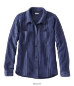 L.L.Bean vrouwen wolk gaas shirt vintage indigostreep kleding VT0646454