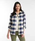 L.L.Bean vrouwen zacht geborsteld flanellen overhemd nautisch rood kleding VT0645737 - Image 2