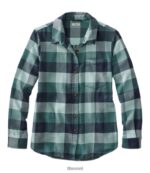 L.L.Bean vrouwen zacht geborsteld flanellen overhemd zachte sparren kleding VT064169