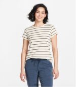 L.L.Bean vrouwen zacht stretch supima T-shirt klassiek marineblauw/gewassen orchidee kleding VT0646916 - Image 2
