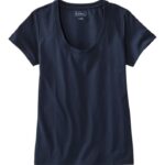 L.L.Bean vrouwen zacht stretch supima T-shirt klassieke marine kleding VT0642998