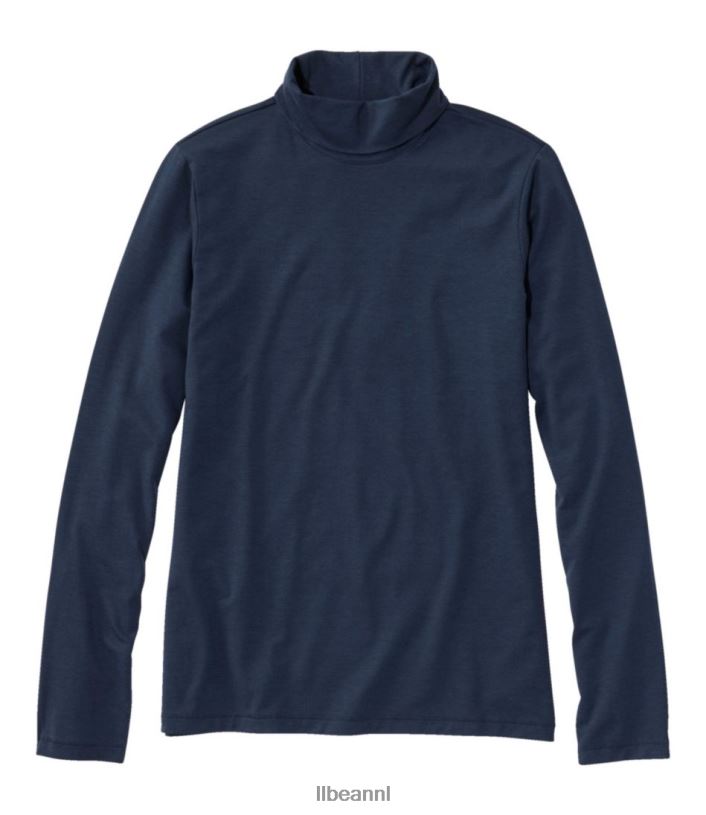 l_l_bean_vrouwen_zacht_stretch_supima_t_shirt_klassieke_marine_kleding_vt0643043.jpg L.L.Bean vrouwen zacht stretch supima T-shirt klassieke marine kleding VT0643043 - Image 1
