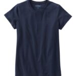 L.L.Bean vrouwen zacht stretch supima T-shirt klassieke marine kleding VT064694