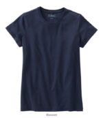 L.L.Bean vrouwen zacht stretch supima T-shirt klassieke marine kleding VT064694