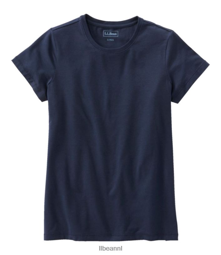 l_l_bean_vrouwen_zacht_stretch_supima_t_shirt_klassieke_marine_kleding_vt064694.jpg L.L.Bean vrouwen zacht stretch supima T-shirt klassieke marine kleding VT064694 - Image 1