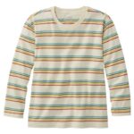 L.L.Bean vrouwen zaterdag shirt crème multistreep kleding VT0644642