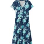 L.L.Bean vrouwen zomer gebreide jurk nacht bloemen kleding VT06479
