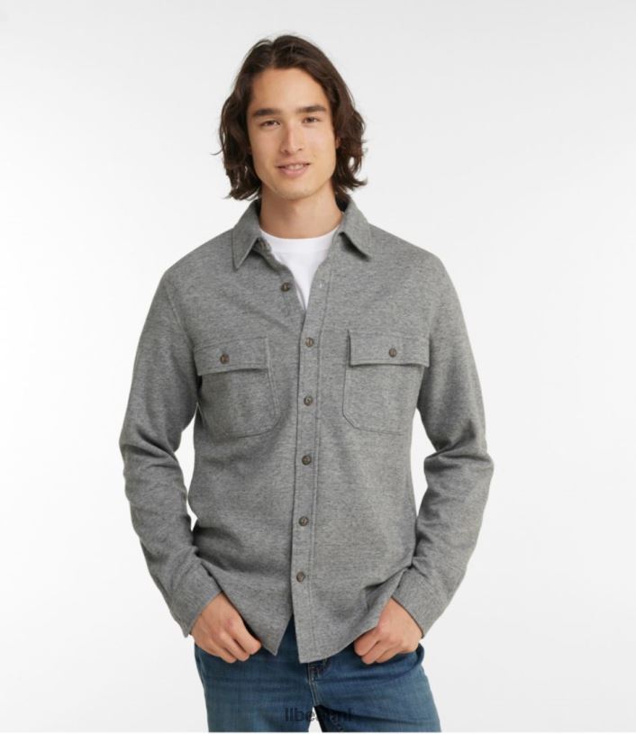 L.L.Bean x Double L Heren dubbelgebreid zeemoverhemd van gewassen katoen bergrode heide kleding VT0647009 - Image 2