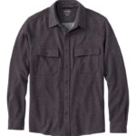L.L.Bean x Double L Heren dubbelgebreid zeemoverhemd van gewassen katoen middernacht zwarte heide kleding VT064481